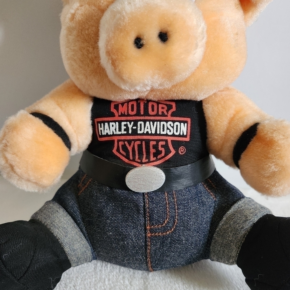 Harley Davidson H-D Vintage 1993 Collectible 10" Plush Stuffed Hog Pig - Picture 5 of 13